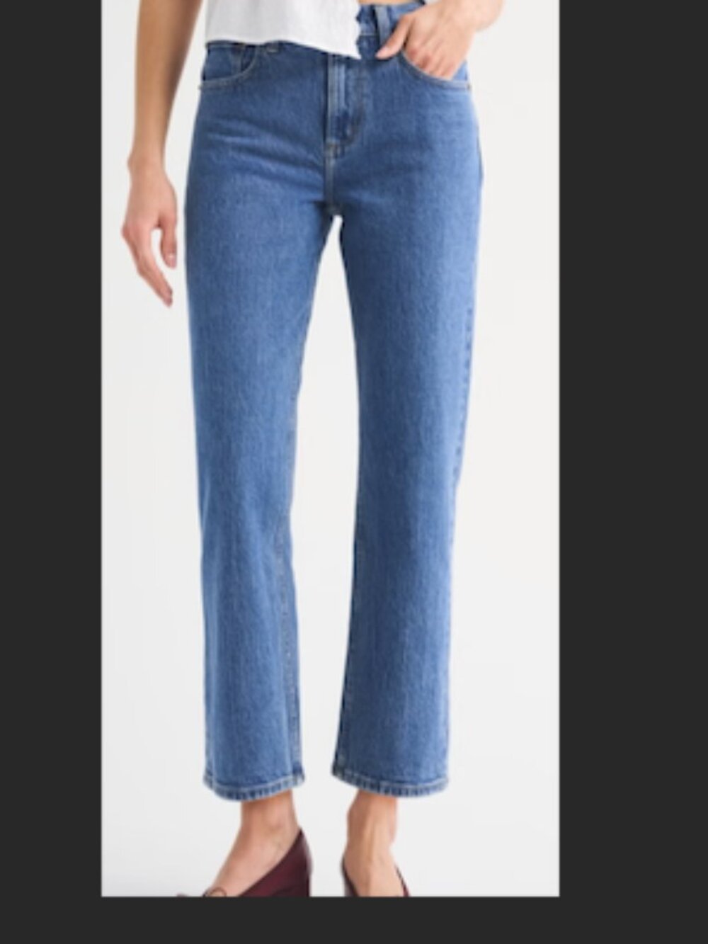 Abercrombie High Rise 90s Cropped Straight Jean